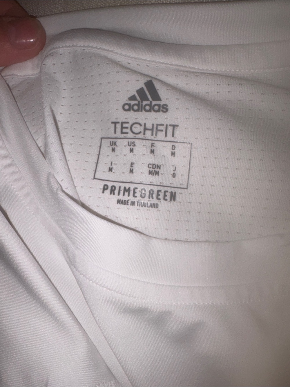 Adidas TECHFIT/PRIMEGREEN Athletic Performance White Long Sleeve Shirt - Picture 6 of 7